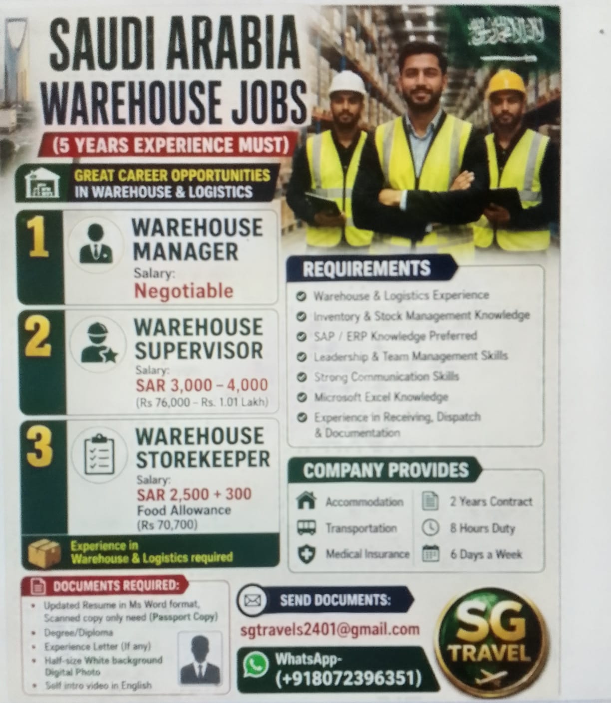 Warehouse Jobs at Saudi Arabia